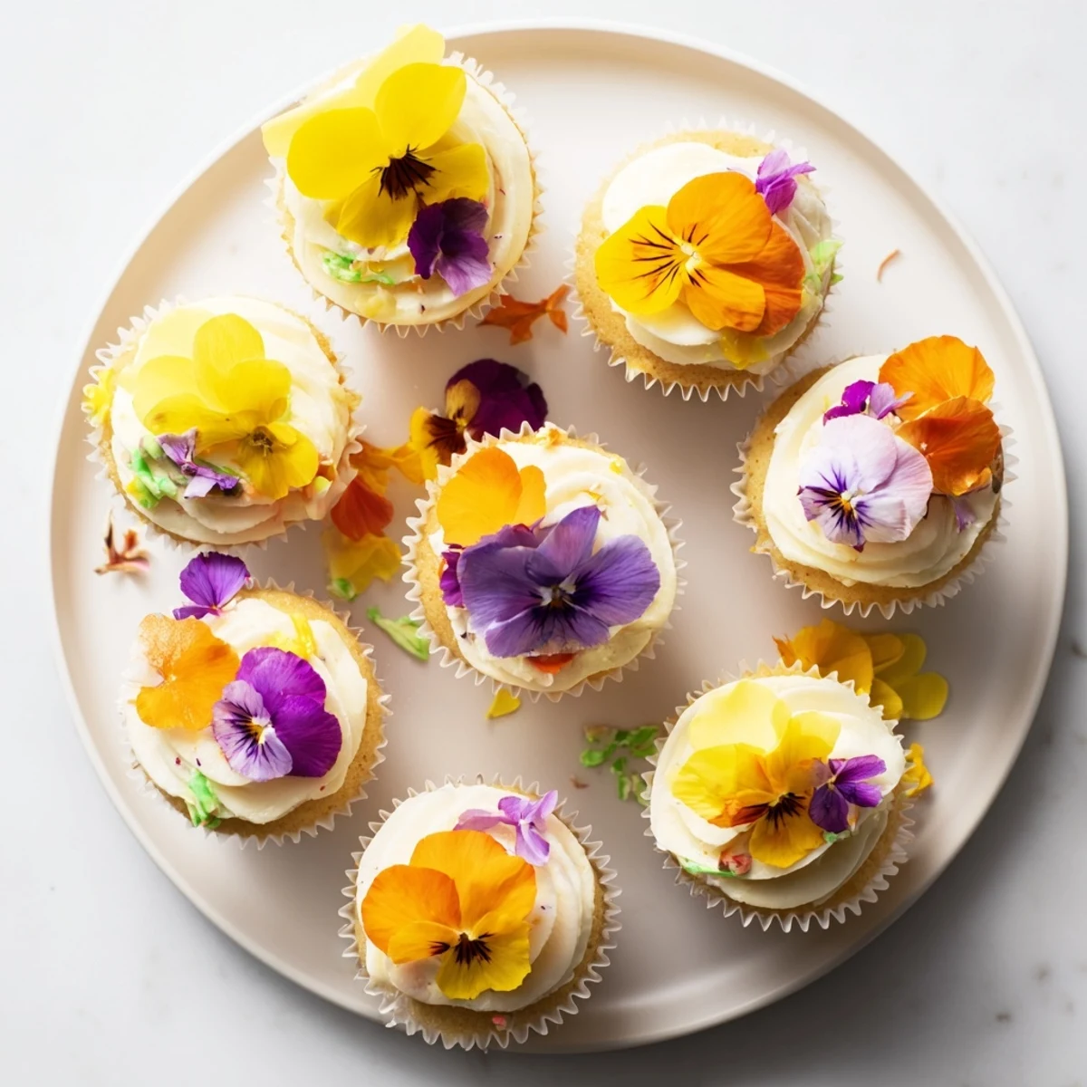 Serve Wild Flower Cupcakes at spring gatherings with herbal tea for a floral treat