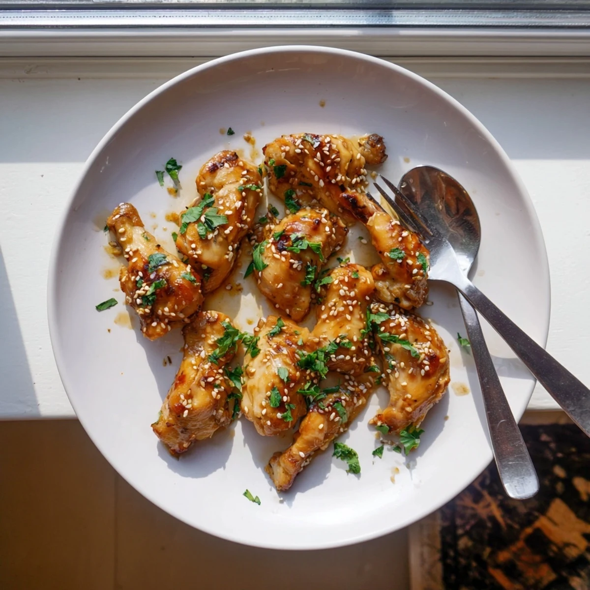 A skillet of Honey Butter Chicken featuring tender, cornstarch-coated chicken thighs glazed in buttery honey sauce, ready to be enjoyed with steamed vegetables.