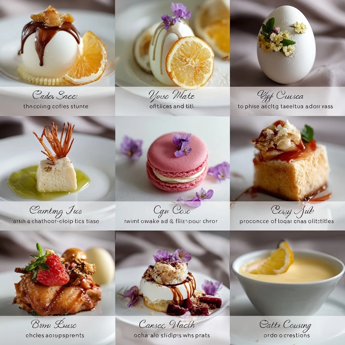 Colorful Easter dessert spread featuring carrot cake cupcakes, bunny cookies, and chocolate nests on pastel serving platters