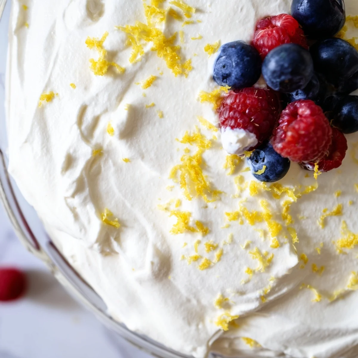 Individual servings of tangy lemon cheesecake mousse served in elegant glasses with whipped cream