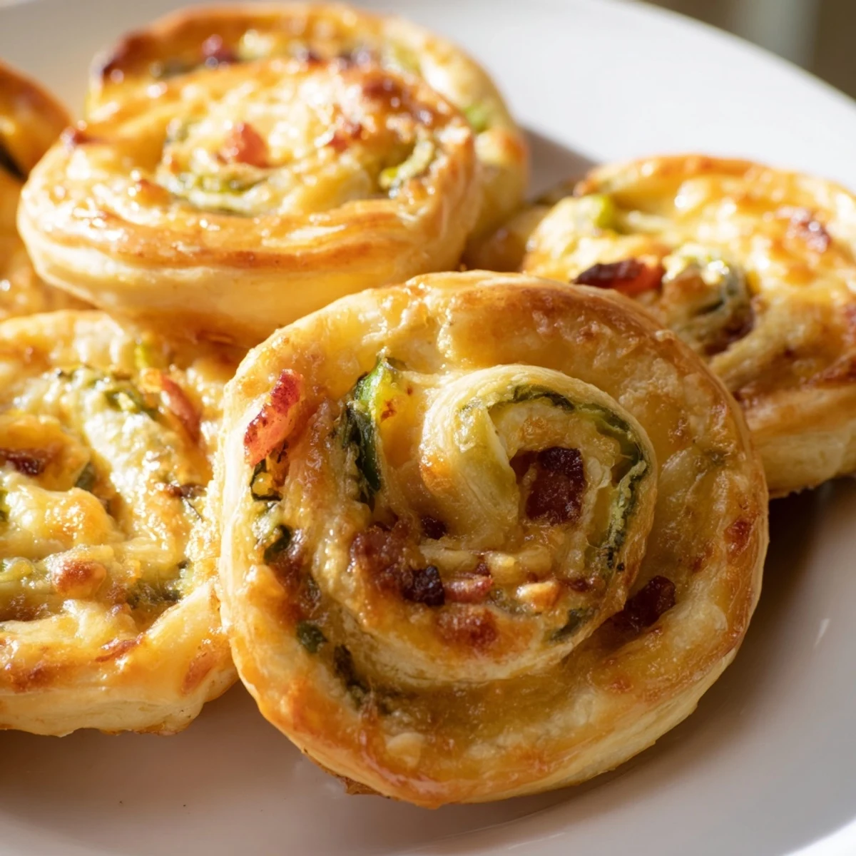 Flaky pastry spirals stuffed with cream cheese jalapeños and bacon baked until perfectly puffed and golden