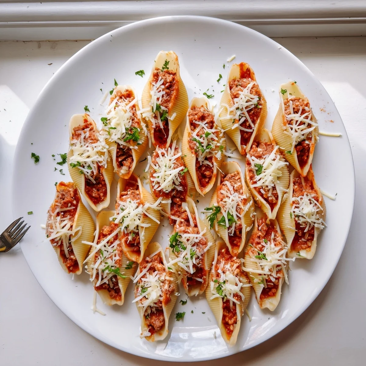 Comforting Italian-inspired beef stuffed shells recipe with rich ricotta cheese and golden melted cheese topping