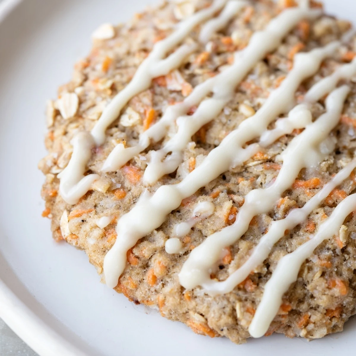 Chewy carrot cake cookies studded with walnuts and raisins cooling on baking sheet