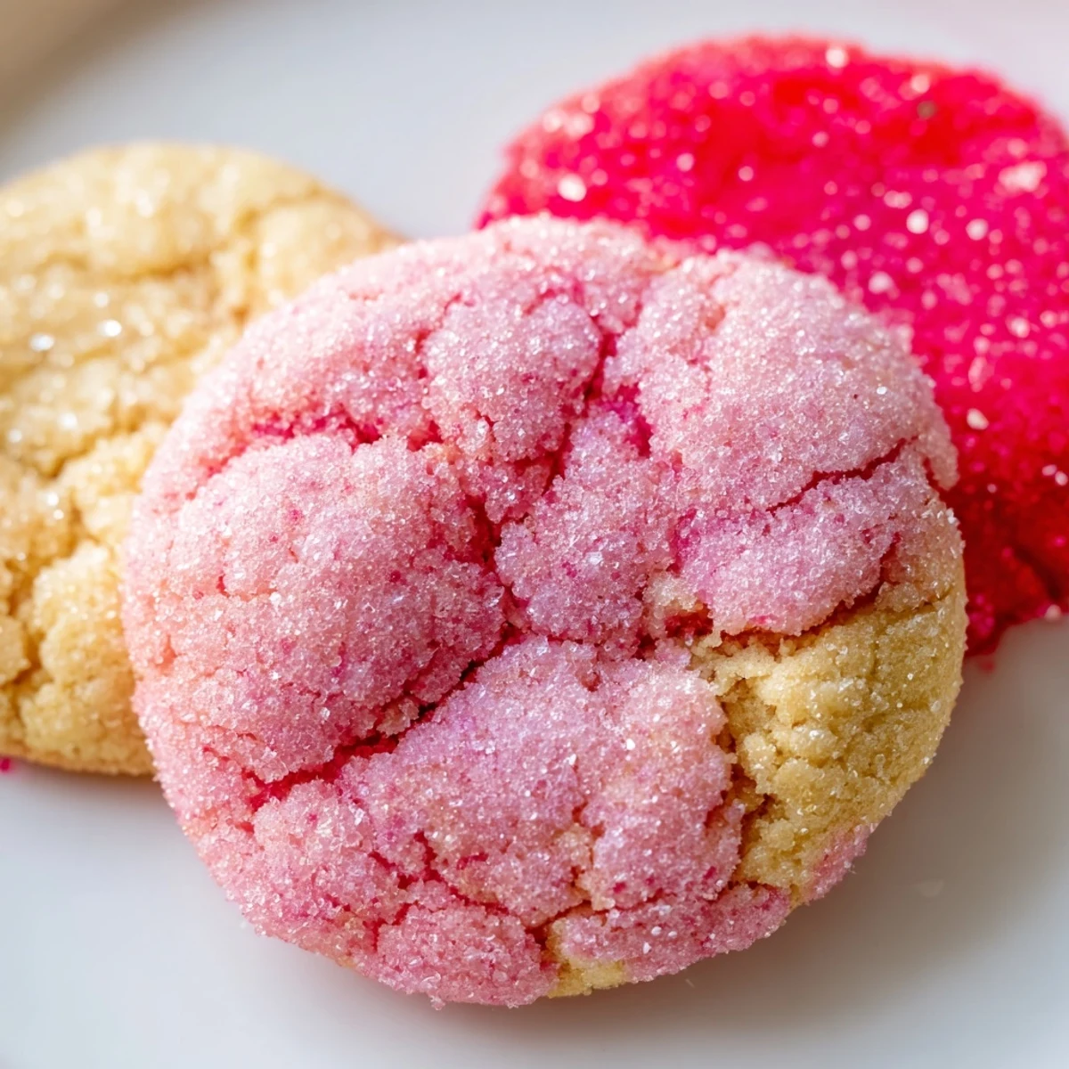 Chewy colorful Jello sugar cookies with sugar-coated edges fresh from the oven
