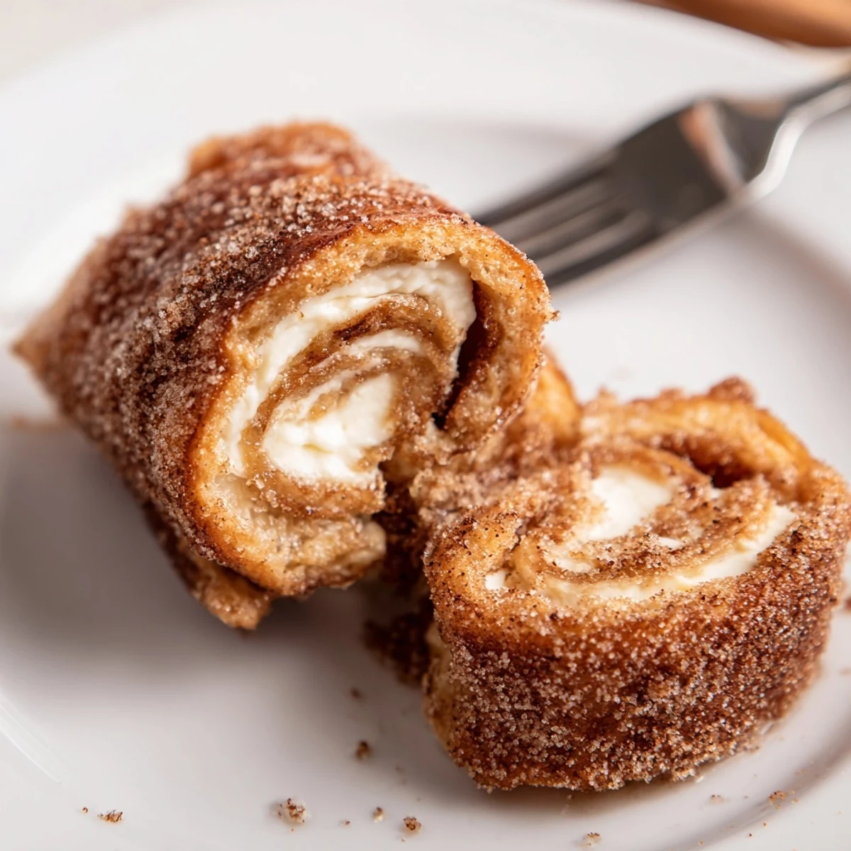 Cinnamon Roll French Toast Roll Ups with cream cheese filling and syrup