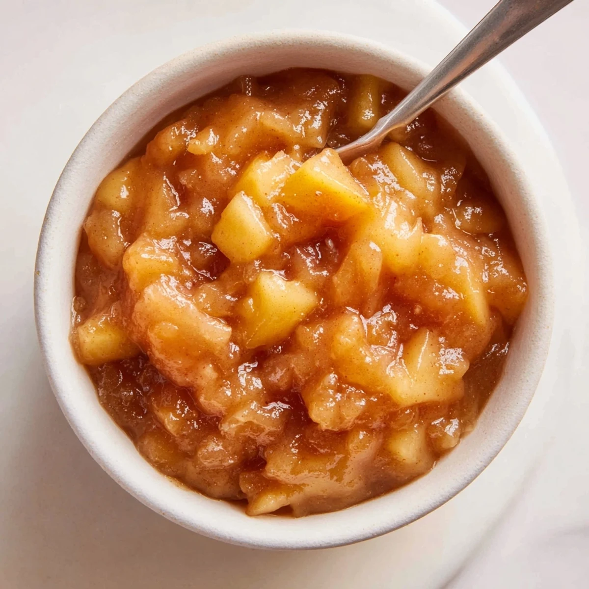 Homemade Fall Caramel Apple Jam bubbling in pot, buttery aroma fills kitchen.