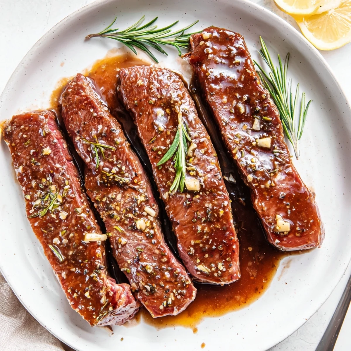 Whisked with lemon and soy, this Steak Marinade shines with garlic