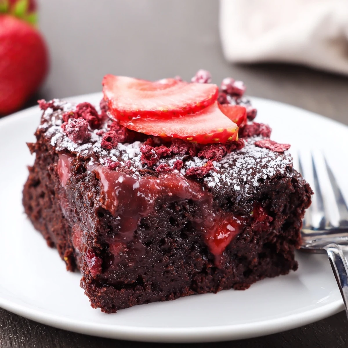 Strawberry Brownies Fudgy Squares