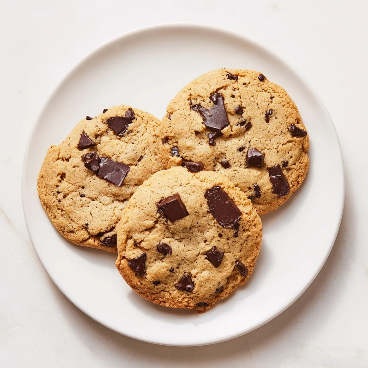 Soft thick chocolate chip cookies stacked on a wire cooling rack ready for serving