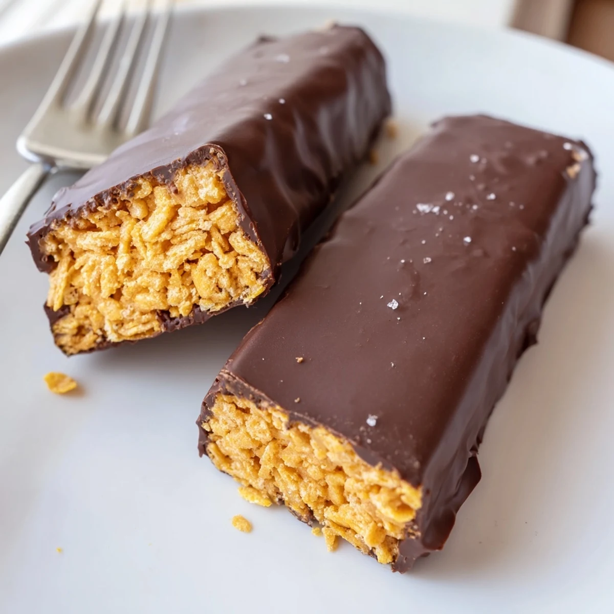 Crunchy peanut butter Healthy Homemade Butterfingers drizzled with rich melted dark chocolate