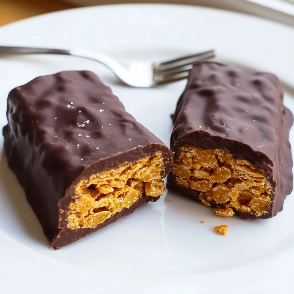 Golden Healthy Homemade Butterfingers bars arranged on parchment paper ready for guilt-free snacking