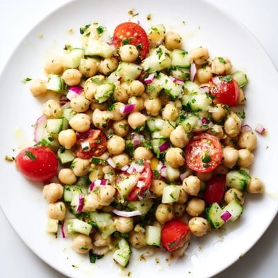 Chickpea Cucumber Salad Lemon Dressing