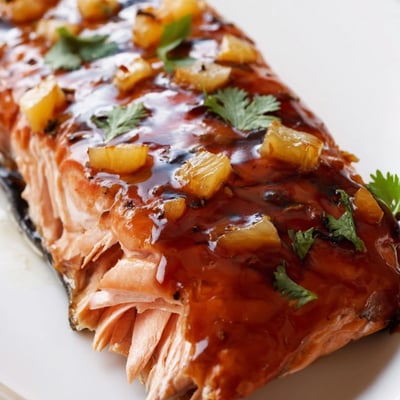 Honey Pineapple Glazed Salmon